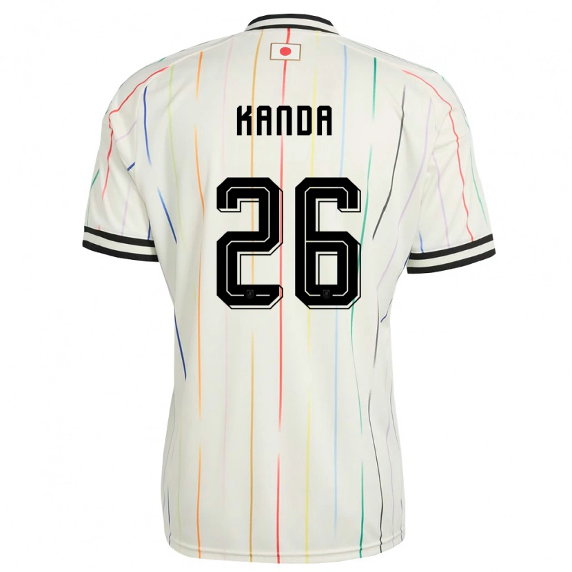 Danxen Kvinnor Japan Hiroto Kanda #26 Vit Svart Bortatröja Matchtröjor 26-28 Tröjor T-Tröja
