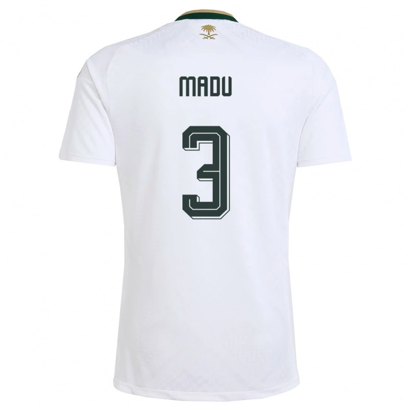 Danxen Kvinnor Saudi-Arabien Abdullah Madu #3 Vit Grön Guld Bortatröja Matchtröjor 26-28 Tröjor T-Tröja