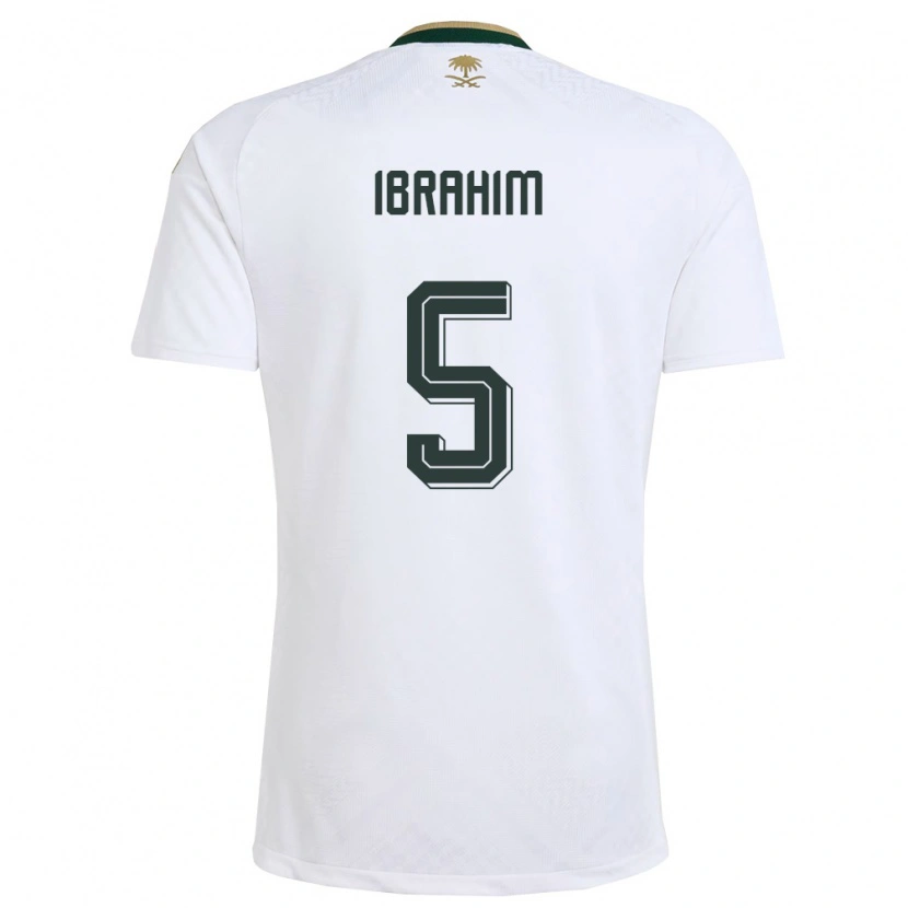 Danxen Kvinnor Saudi-Arabien Khalid Ibrahim #5 Vit Grön Guld Bortatröja Matchtröjor 26-28 Tröjor T-Tröja