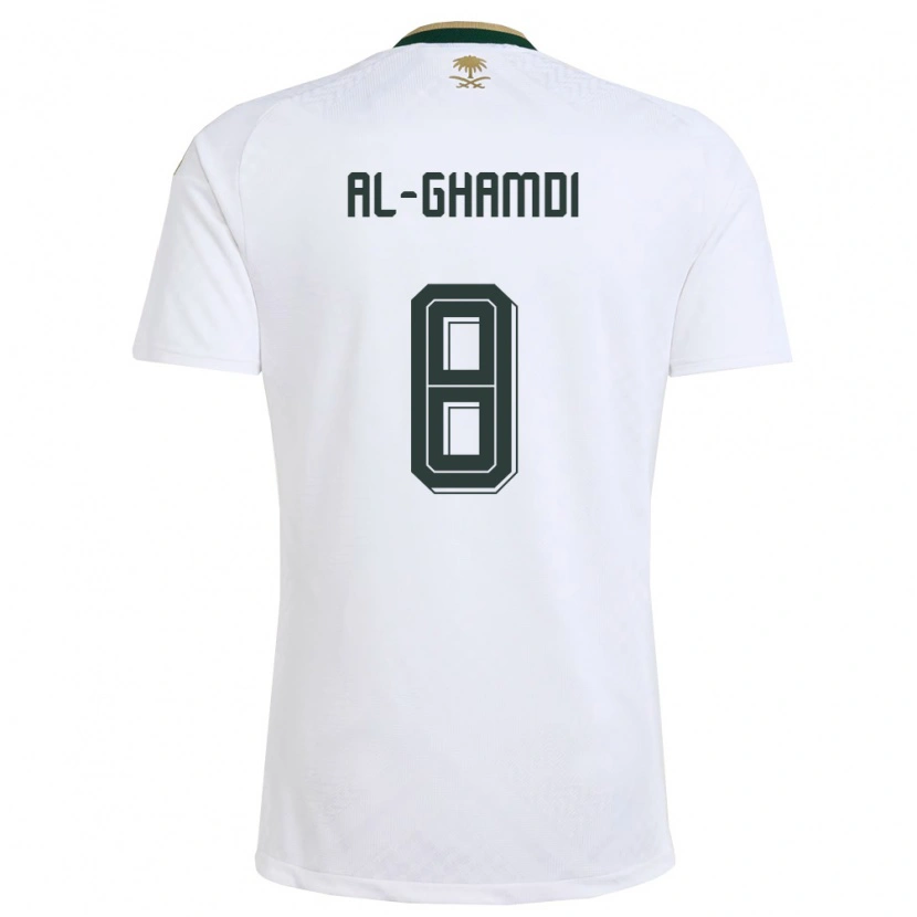 Danxen Kvinnor Saudi-Arabien Faris Al-Ghamdi #8 Vit Grön Guld Bortatröja Matchtröjor 26-28 Tröjor T-Tröja