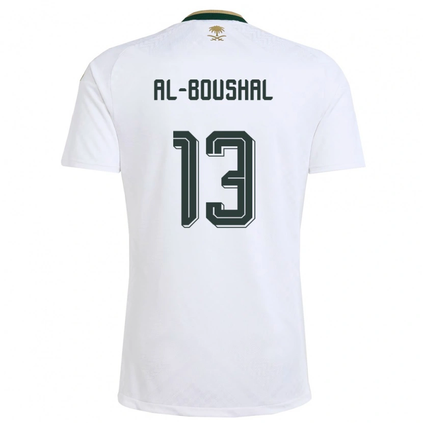 Danxen Kvinnor Saudi-Arabien Nawaf Boushal #13 Vit Grön Guld Bortatröja Matchtröjor 26-28 Tröjor T-Tröja