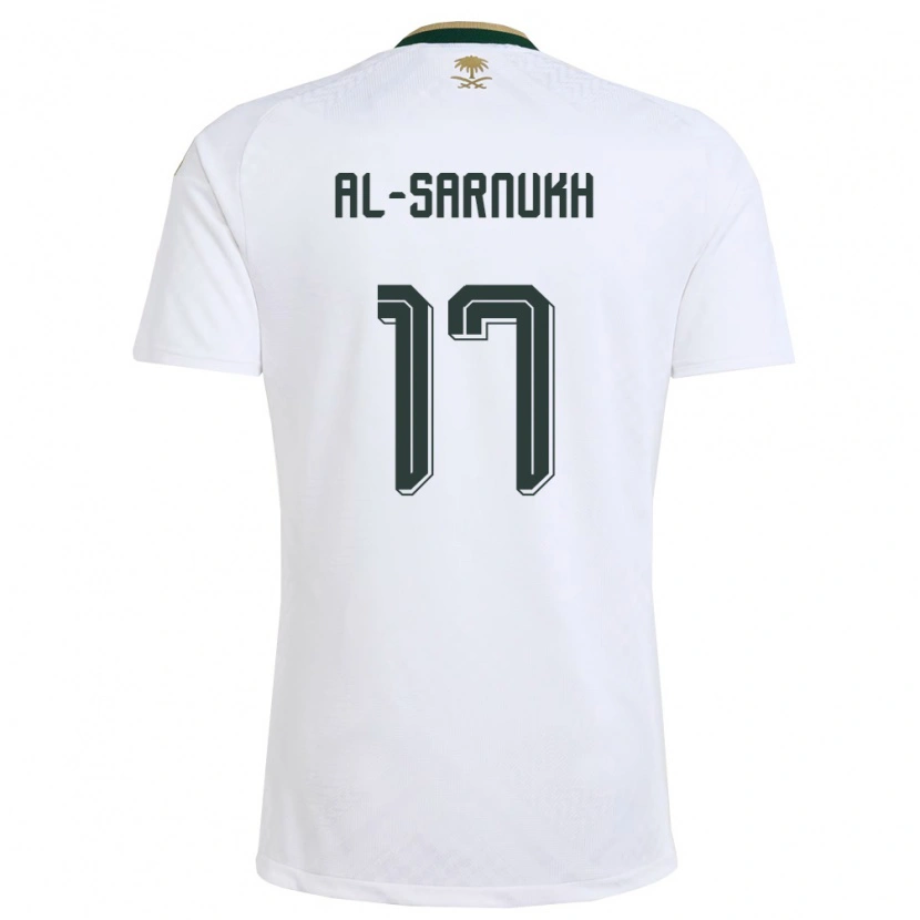 Danxen Kvinnor Saudi-Arabien Mohamed Al-Sarnukh #17 Vit Grön Guld Bortatröja Matchtröjor 26-28 Tröjor T-Tröja
