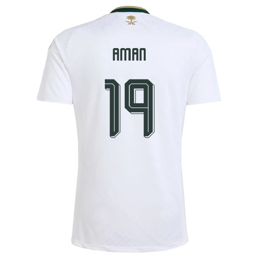 Danxen Kvinnor Saudi-Arabien Awad Aman #19 Vit Grön Guld Bortatröja Matchtröjor 26-28 Tröjor T-Tröja
