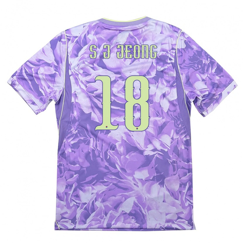 Danxen Kvinnor Sydkorea Jae-Sang Jeong #18 Lila Grön Bortatröja Matchtröjor 26-28 Tröjor T-Tröja
