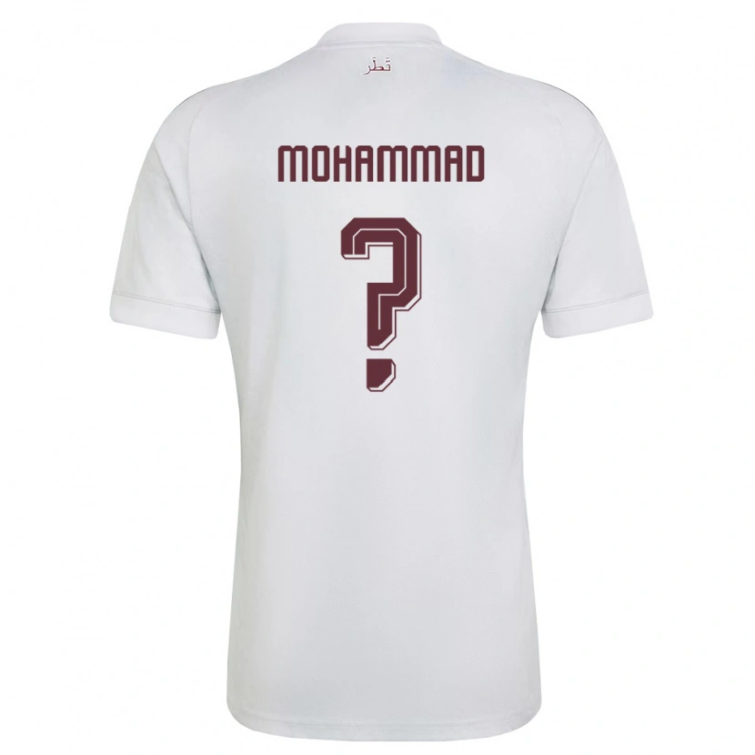 Danxen Kvinnor Qatar Khaled Mohammad #0 Vit Burgund Bortatröja Matchtröjor 26-28 Tröjor T-Tröja