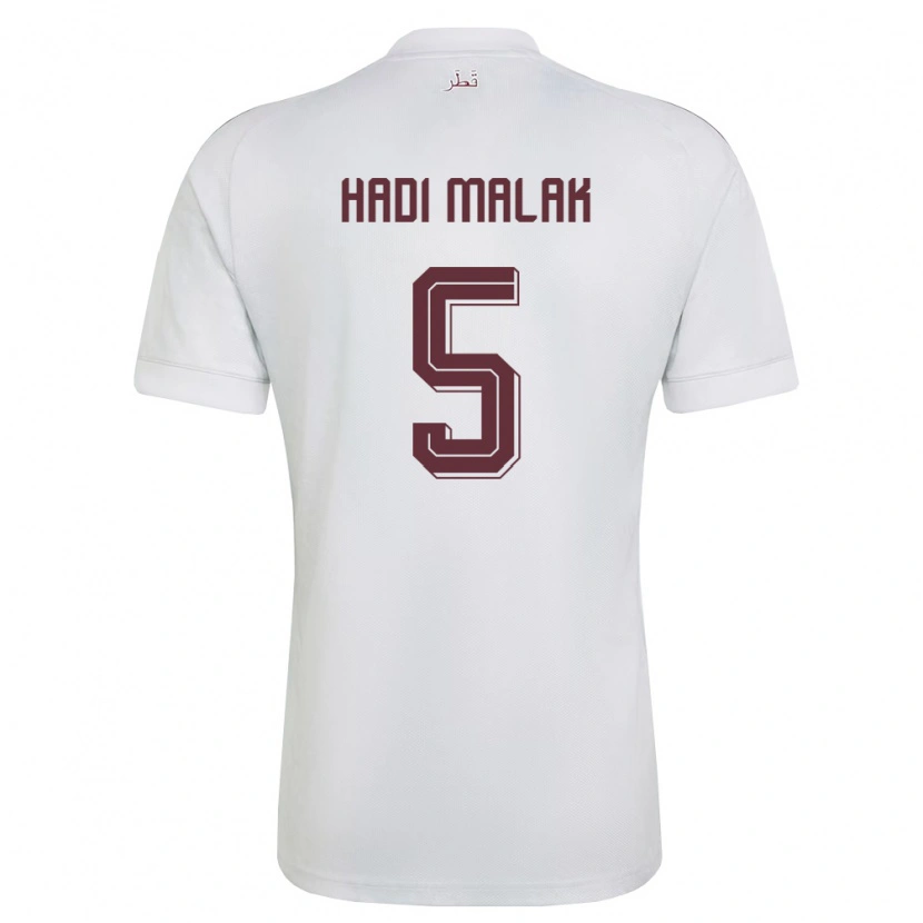 Danxen Kvinnor Qatar Karam Malak #5 Vit Burgund Bortatröja Matchtröjor 26-28 Tröjor T-Tröja