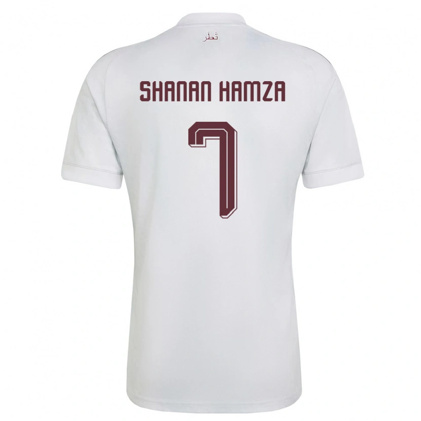 Danxen Kvinnor Qatar Mubarak Shanan Hamza #7 Vit Burgund Bortatröja Matchtröjor 26-28 Tröjor T-Tröja