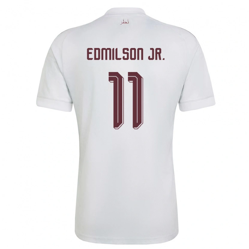 Danxen Kvinnor Qatar Edmílson Junior #11 Vit Burgund Bortatröja Matchtröjor 26-28 Tröjor T-Tröja