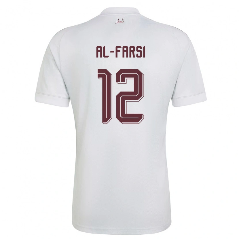 Danxen Kvinnor Qatar Faiz Al-Farsi #12 Vit Burgund Bortatröja Matchtröjor 26-28 Tröjor T-Tröja