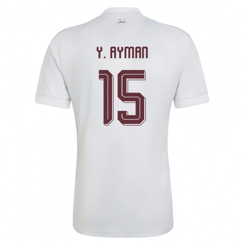 Danxen Kvinnor Qatar Youssef Ayman #15 Vit Burgund Bortatröja Matchtröjor 26-28 Tröjor T-Tröja