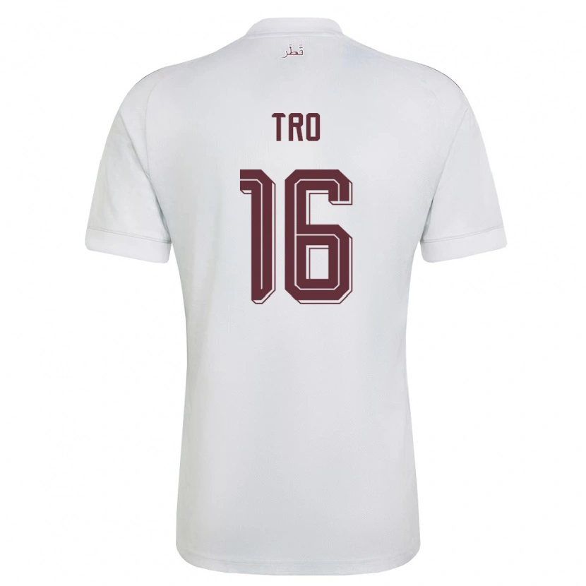 Danxen Kvinnor Qatar Jaedon Tro #16 Vit Burgund Bortatröja Matchtröjor 26-28 Tröjor T-Tröja