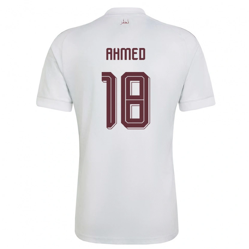 Danxen Kvinnor Qatar Mostafa Ahmed #18 Vit Burgund Bortatröja Matchtröjor 26-28 Tröjor T-Tröja