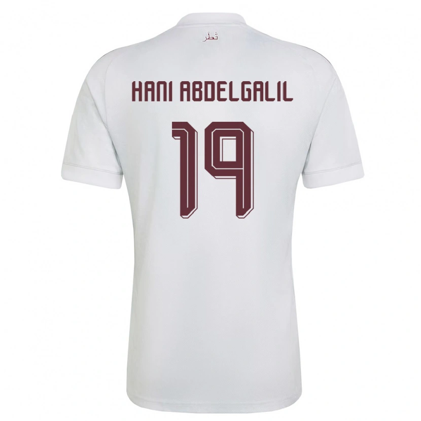 Danxen Kvinnor Qatar Youssef Hani Abdelgalil #19 Vit Burgund Bortatröja Matchtröjor 26-28 Tröjor T-Tröja