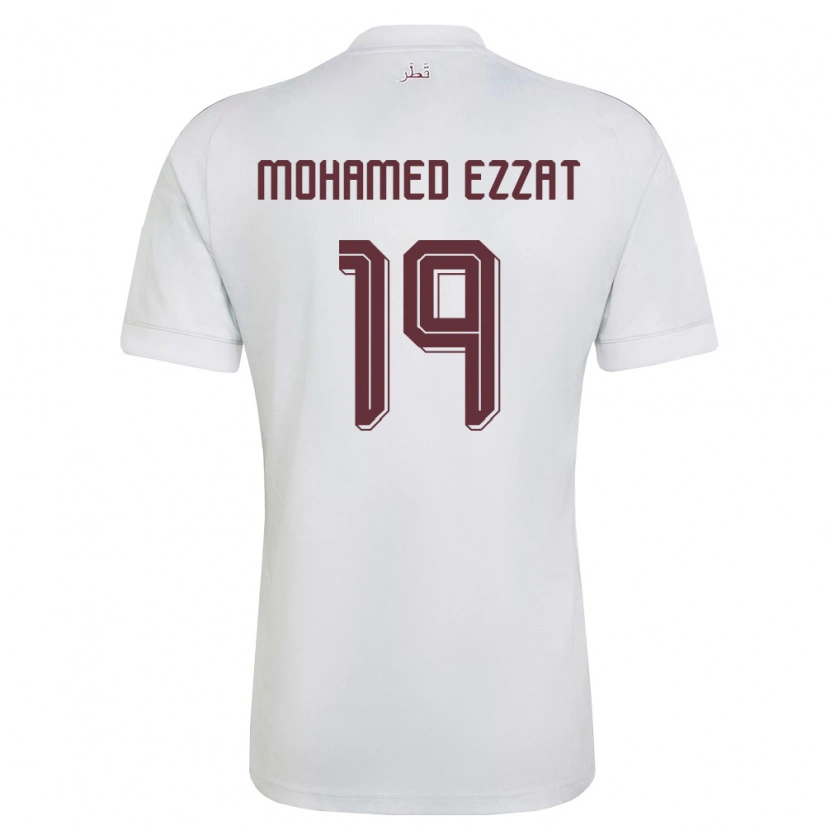 Danxen Kvinnor Qatar Amr Mohamed Ezzat #19 Vit Burgund Bortatröja Matchtröjor 26-28 Tröjor T-Tröja