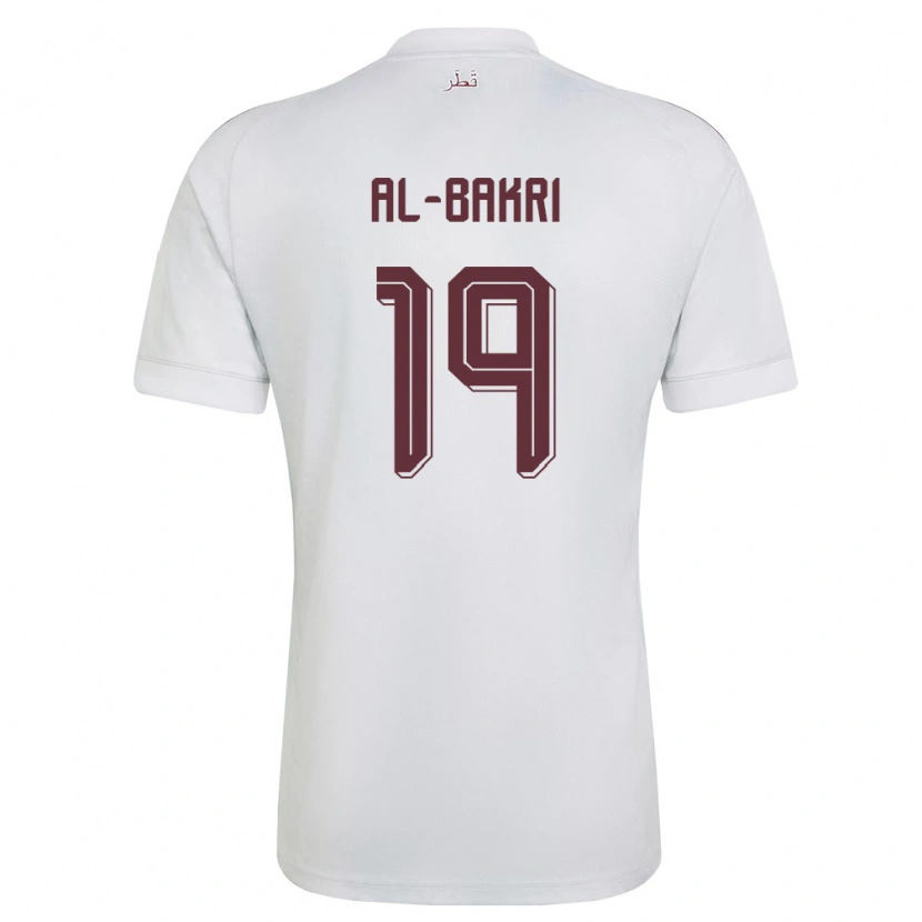 Danxen Kvinnor Qatar Abdulaziz Al-Bakri #19 Vit Burgund Bortatröja Matchtröjor 26-28 Tröjor T-Tröja