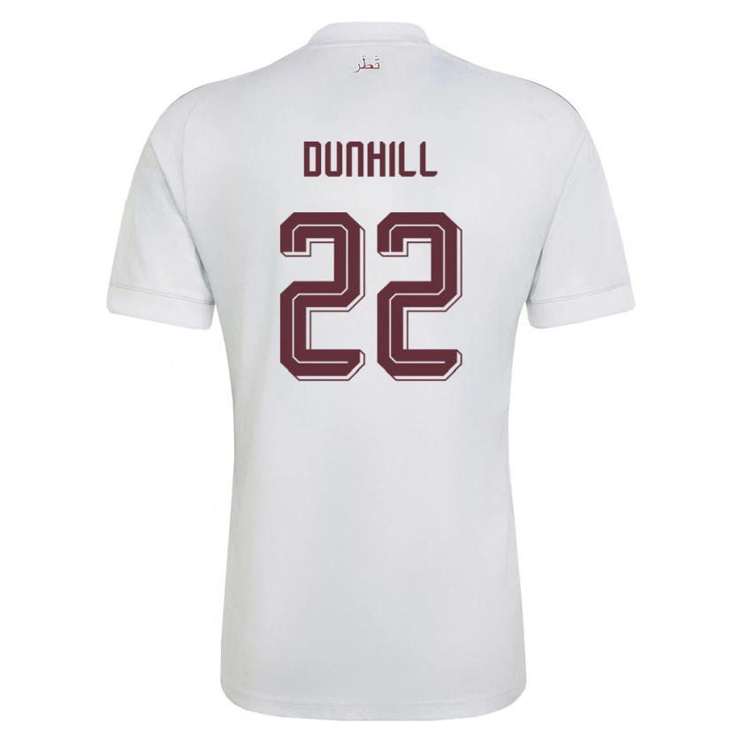 Danxen Kvinnor Qatar Cristian Dunhill #22 Vit Burgund Bortatröja Matchtröjor 26-28 Tröjor T-Tröja