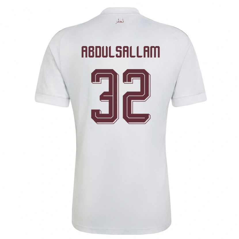 Danxen Kvinnor Qatar Jassem Gaber Abdulsallam #32 Vit Burgund Bortatröja Matchtröjor 26-28 Tröjor T-Tröja
