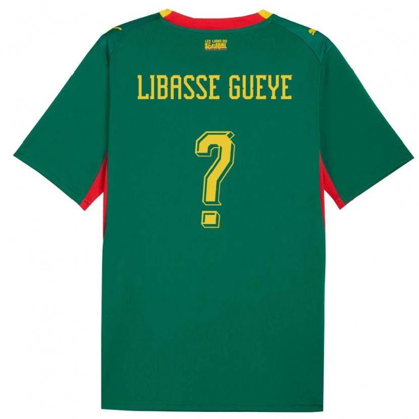 Danxen Kvinnor Senegal Libasse Gueye #0 Grön Gul Röd Bortatröja Matchtröjor 26-28 Tröjor T-Tröja