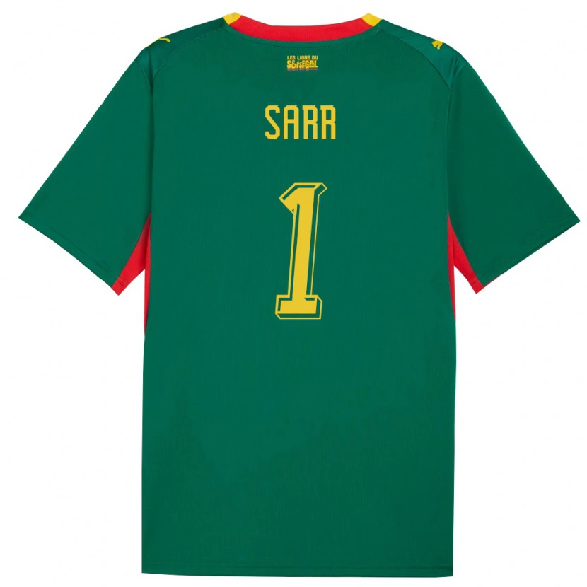 Danxen Kvinnor Senegal Cheikh Sarr #1 Grön Gul Röd Bortatröja Matchtröjor 26-28 Tröjor T-Tröja