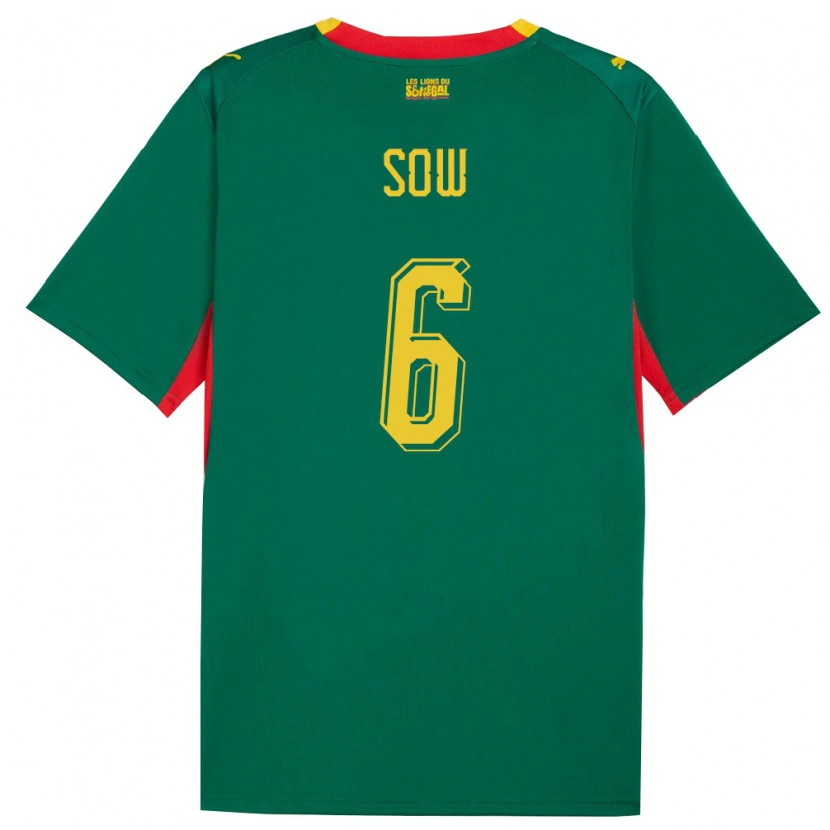Danxen Kvinnor Senegal Mame Sow #6 Grön Gul Röd Bortatröja Matchtröjor 26-28 Tröjor T-Tröja