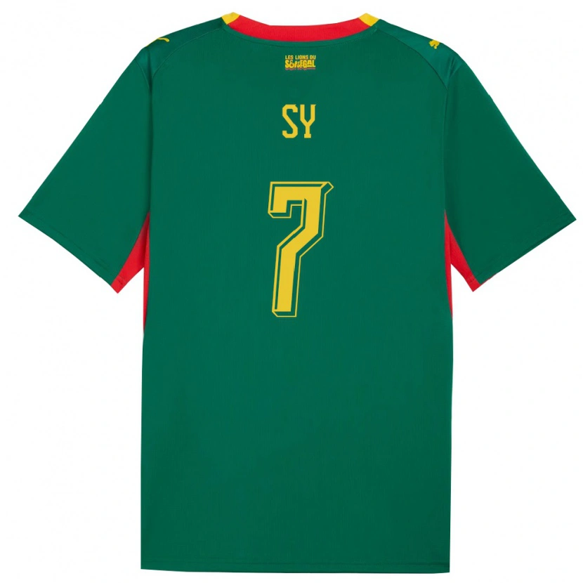 Danxen Kvinnor Senegal Mouhamed Sy #7 Grön Gul Röd Bortatröja Matchtröjor 26-28 Tröjor T-Tröja
