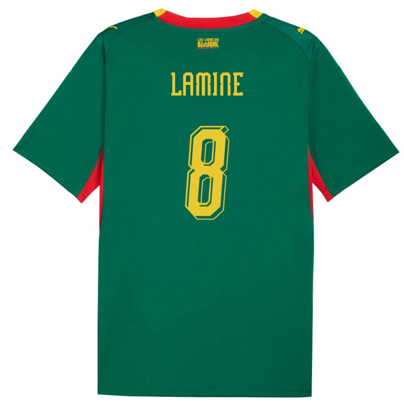 Danxen Kvinnor Senegal Lamine Camara #8 Grön Gul Röd Bortatröja Matchtröjor 26-28 Tröjor T-Tröja