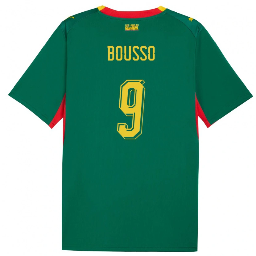 Danxen Kvinnor Senegal Babacar Bousso #9 Grön Gul Röd Bortatröja Matchtröjor 26-28 Tröjor T-Tröja