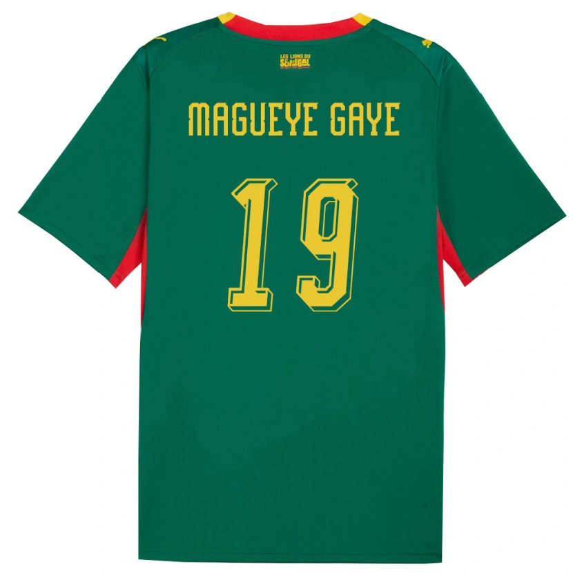 Danxen Kvinnor Senegal Papa Magueye Gaye #19 Grön Gul Röd Bortatröja Matchtröjor 26-28 Tröjor T-Tröja