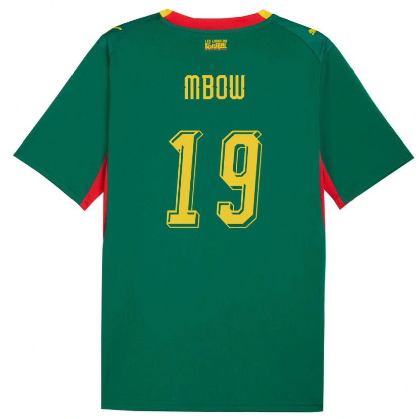 Danxen Kvinnor Senegal Mapenda Mbow #19 Grön Gul Röd Bortatröja Matchtröjor 26-28 Tröjor T-Tröja