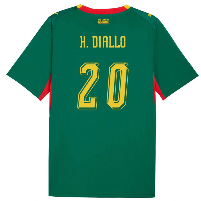 Danxen Kvinnor Senegal Habib Diallo #20 Grön Gul Röd Bortatröja Matchtröjor 26-28 Tröjor T-Tröja