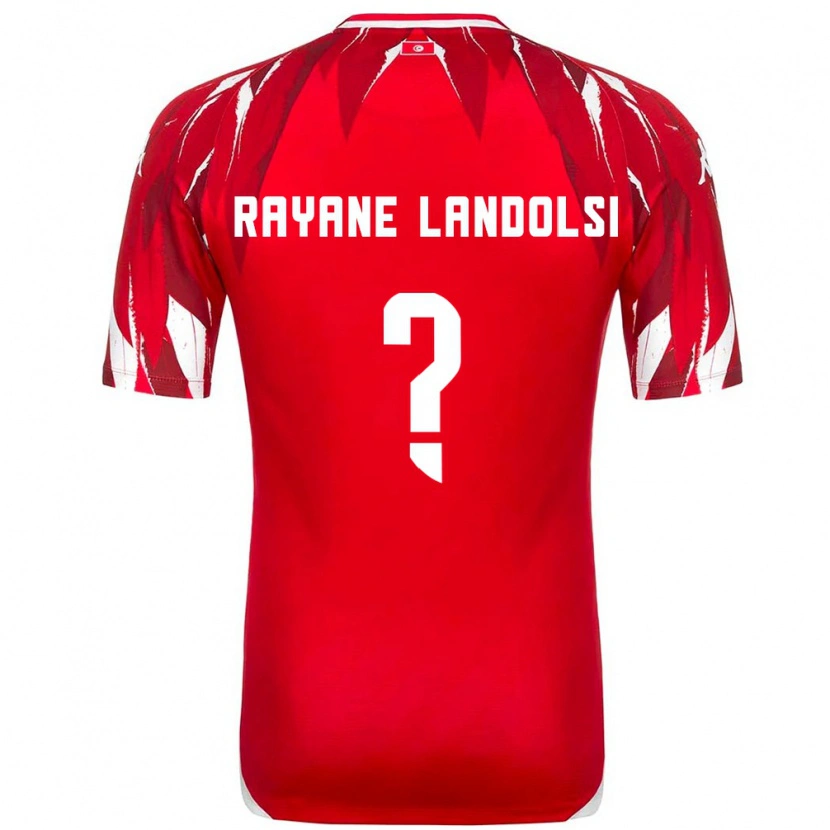Danxen Kvinnor Tunisien Mohamed Rayane Landolsi #0 Röd Vit Bortatröja Matchtröjor 26-28 Tröjor T-Tröja
