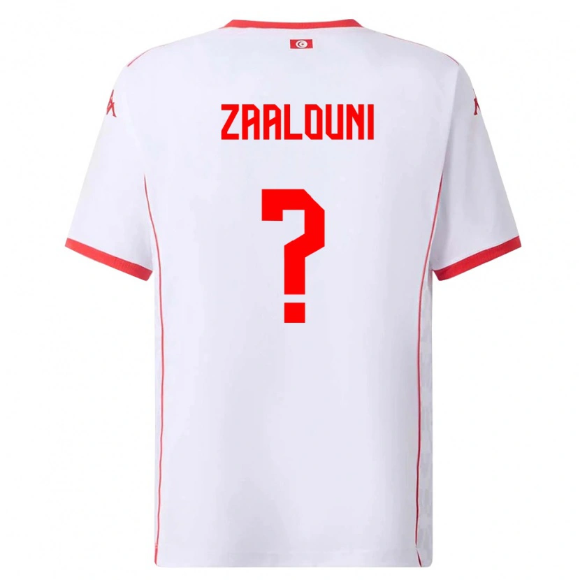 Danxen Kvinnor Tunisien Ghaith Zaalouni #0 Vit Röd Bortatröja Matchtröjor 26-28 Tröjor T-Tröja