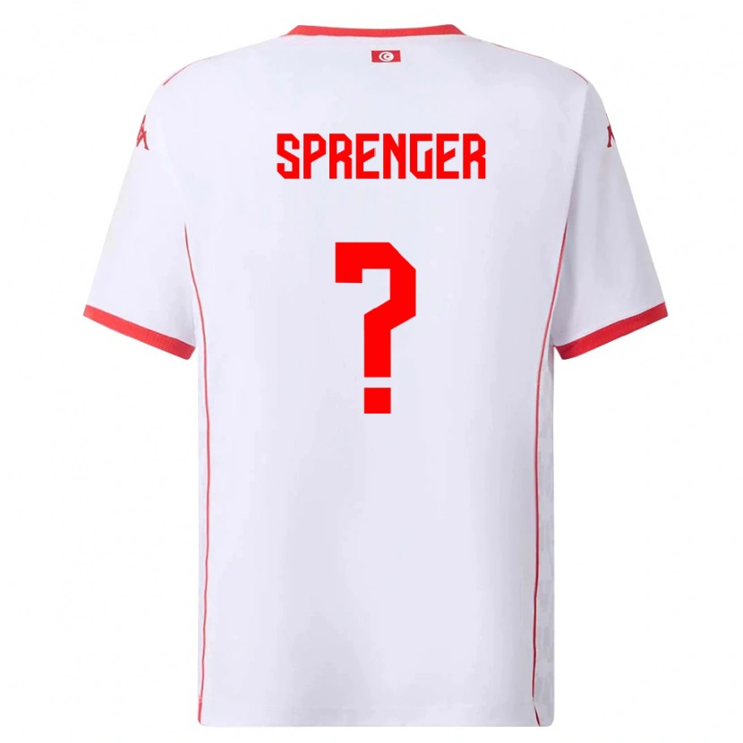 Danxen Kvinnor Tunisien Melvyn Sprenger #0 Vit Röd Bortatröja Matchtröjor 26-28 Tröjor T-Tröja
