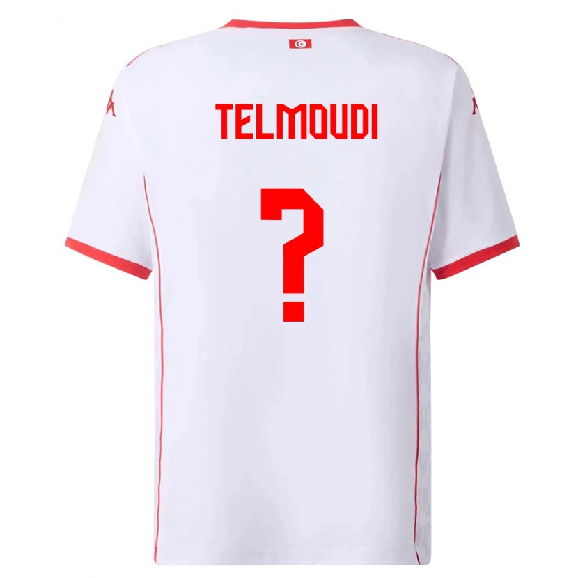 Danxen Kvinnor Tunisien Naïm Telmoudi #0 Vit Röd Bortatröja Matchtröjor 26-28 Tröjor T-Tröja