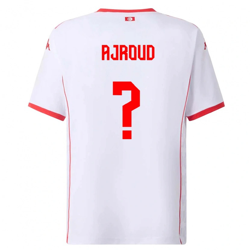 Danxen Kvinnor Tunisien Najd Ajroud #0 Vit Röd Bortatröja Matchtröjor 26-28 Tröjor T-Tröja