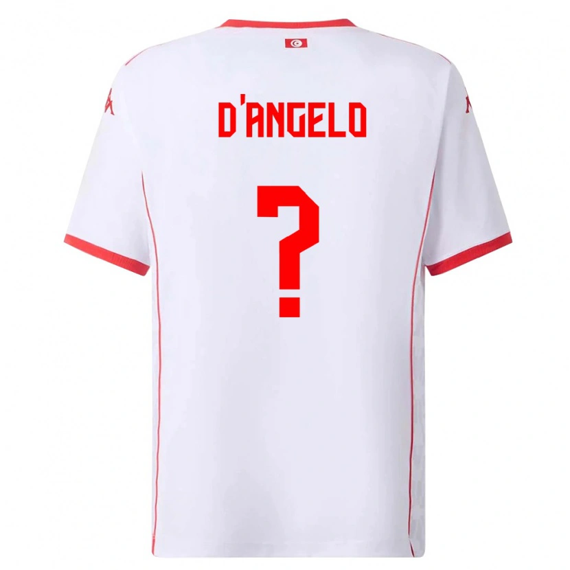 Danxen Kvinnor Tunisien Gianni D'angelo #0 Vit Röd Bortatröja Matchtröjor 26-28 Tröjor T-Tröja