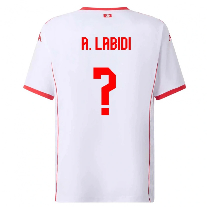 Danxen Kvinnor Tunisien Ahmed Labidi #0 Vit Röd Bortatröja Matchtröjor 26-28 Tröjor T-Tröja