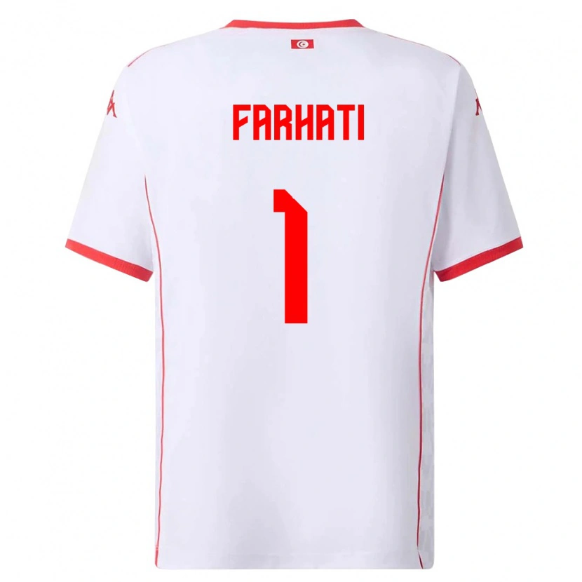 Danxen Kvinnor Tunisien Noureddine Farhati #1 Vit Röd Bortatröja Matchtröjor 26-28 Tröjor T-Tröja