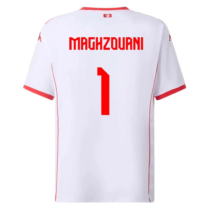 Danxen Kvinnor Tunisien Wassim Maghzouani #1 Vit Röd Bortatröja Matchtröjor 26-28 Tröjor T-Tröja
