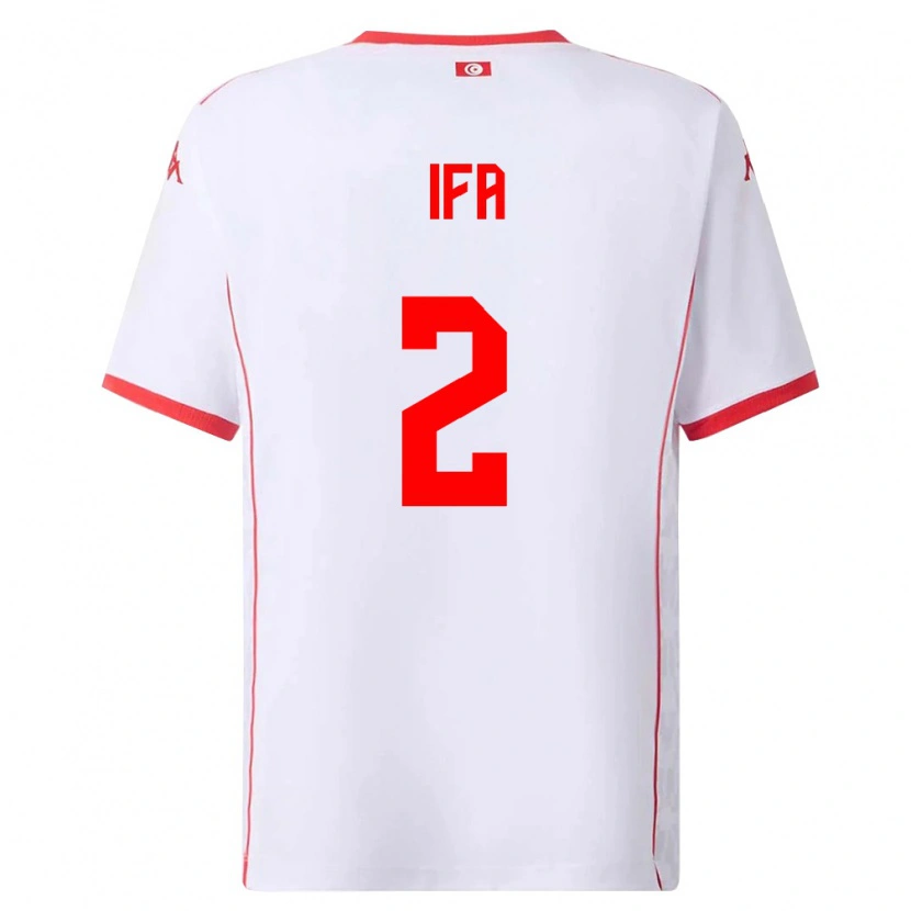 Danxen Kvinnor Tunisien Bilel Ifa #2 Vit Röd Bortatröja Matchtröjor 26-28 Tröjor T-Tröja