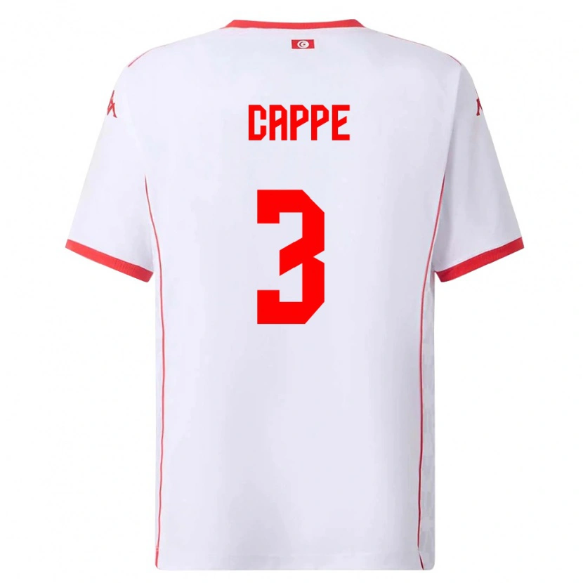 Danxen Kvinnor Tunisien Djibril Cappe #3 Vit Röd Bortatröja Matchtröjor 26-28 Tröjor T-Tröja
