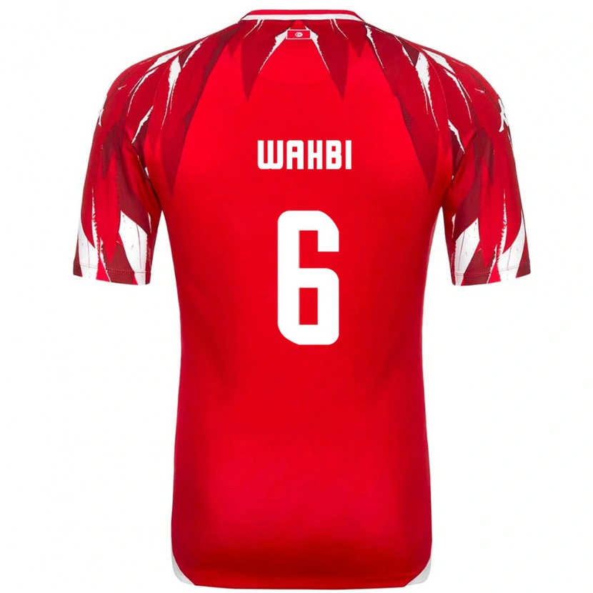 Danxen Kvinnor Tunisien Gaith Wahbi #6 Röd Vit Bortatröja Matchtröjor 26-28 Tröjor T-Tröja