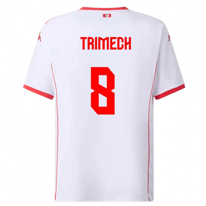 Danxen Kvinnor Tunisien Anas Trimech #8 Vit Röd Bortatröja Matchtröjor 26-28 Tröjor T-Tröja