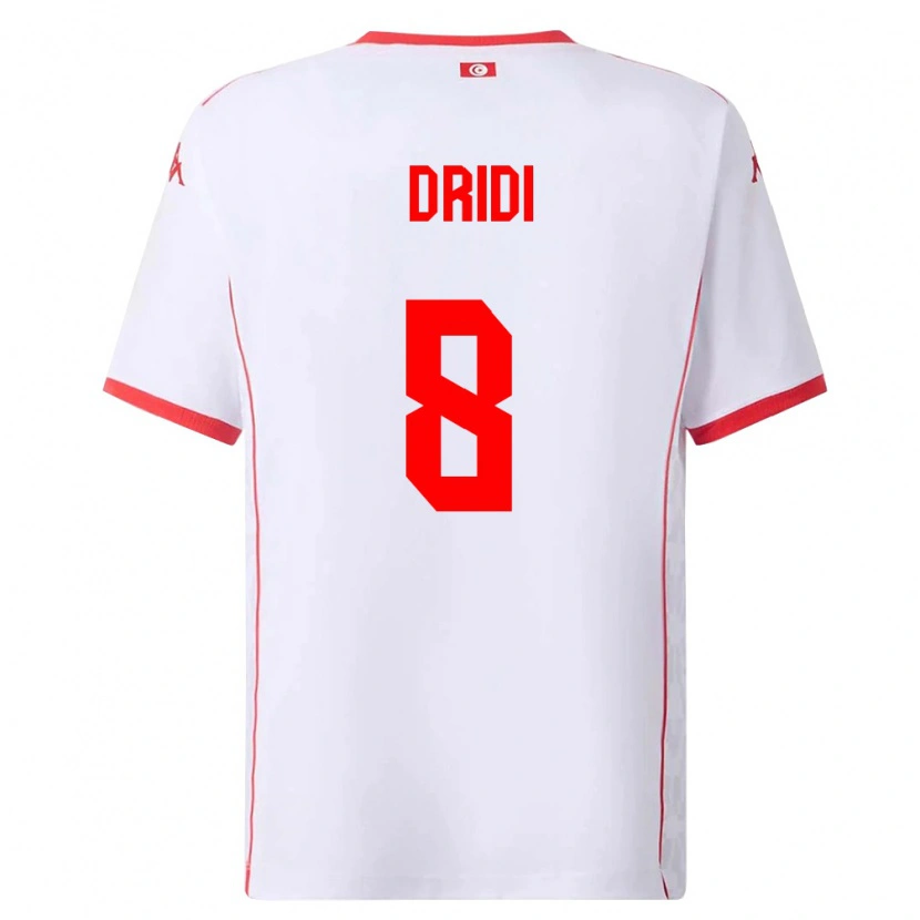 Danxen Kvinnor Tunisien Yassine Dridi #8 Vit Röd Bortatröja Matchtröjor 26-28 Tröjor T-Tröja