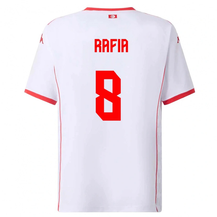 Danxen Kvinnor Tunisien Hamza Rafia #8 Vit Röd Bortatröja Matchtröjor 26-28 Tröjor T-Tröja