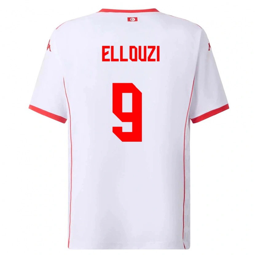 Danxen Kvinnor Tunisien Sabrine Ellouzi #9 Vit Röd Bortatröja Matchtröjor 26-28 Tröjor T-Tröja