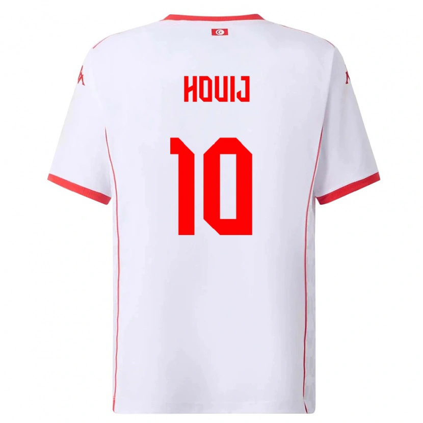 Danxen Kvinnor Tunisien Mariem Houij #10 Vit Röd Bortatröja Matchtröjor 26-28 Tröjor T-Tröja