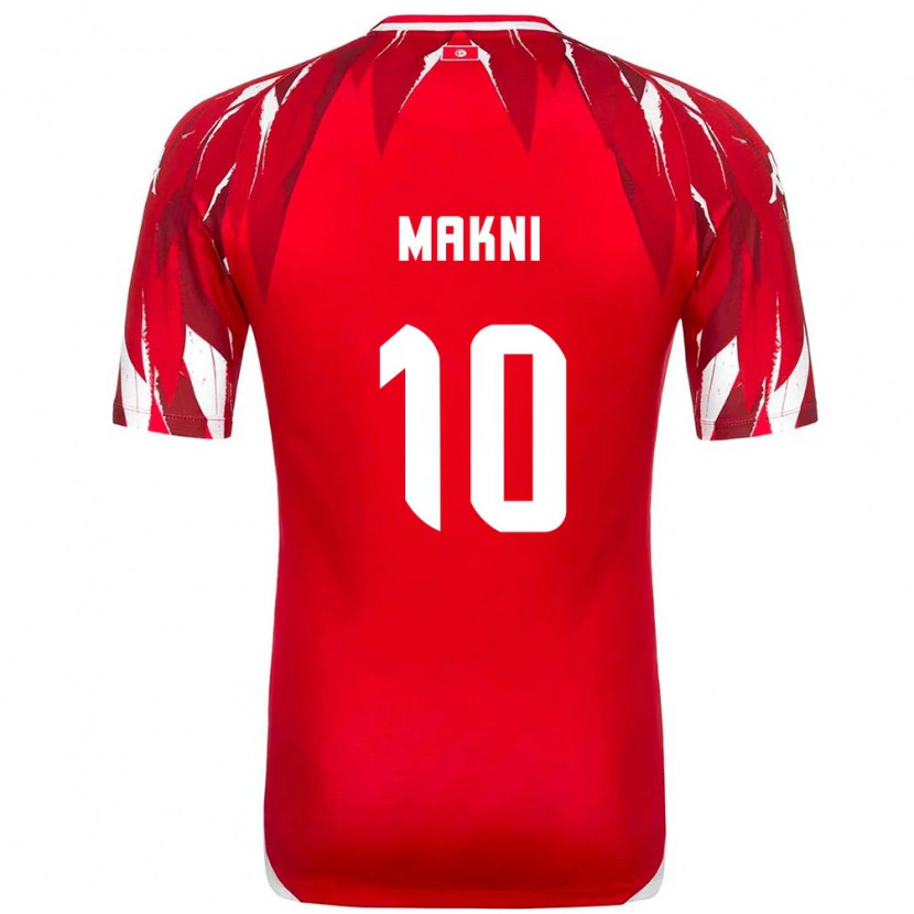 Danxen Kvinnor Tunisien Nabil Makni #10 Röd Vit Bortatröja Matchtröjor 26-28 Tröjor T-Tröja