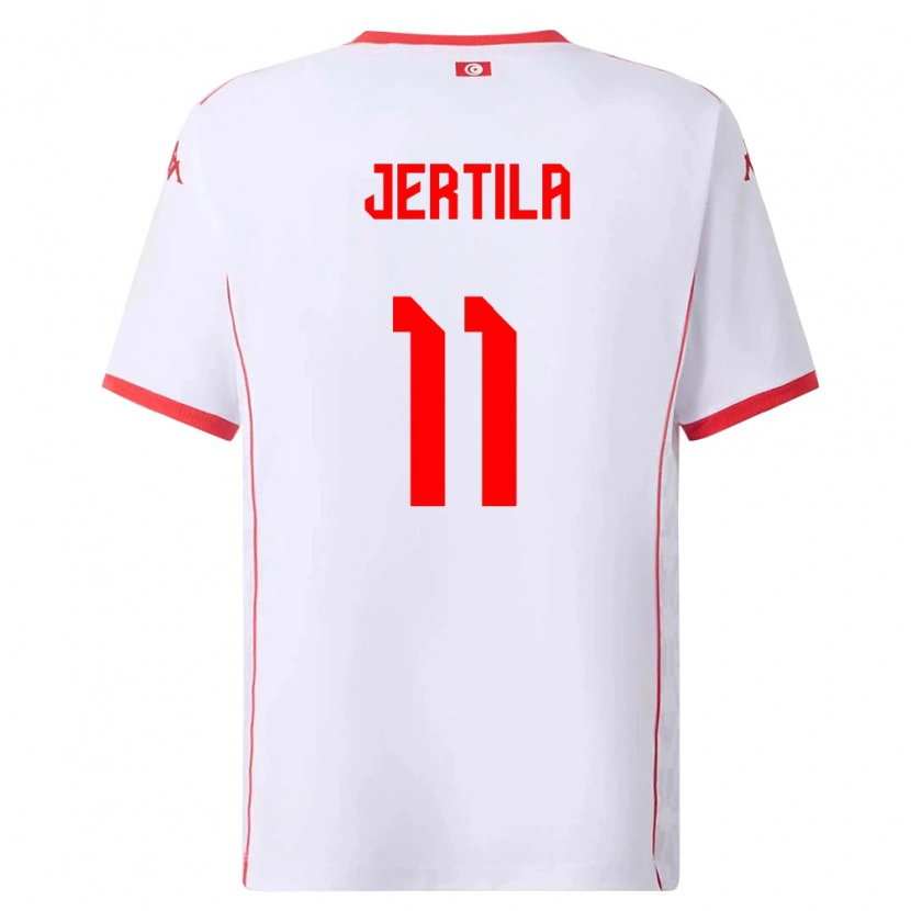 Danxen Kvinnor Tunisien Hedi Jertila #11 Vit Röd Bortatröja Matchtröjor 26-28 Tröjor T-Tröja