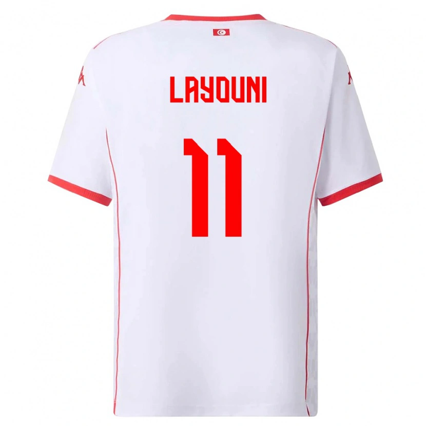 Danxen Kvinnor Tunisien Amor Layouni #11 Vit Röd Bortatröja Matchtröjor 26-28 Tröjor T-Tröja
